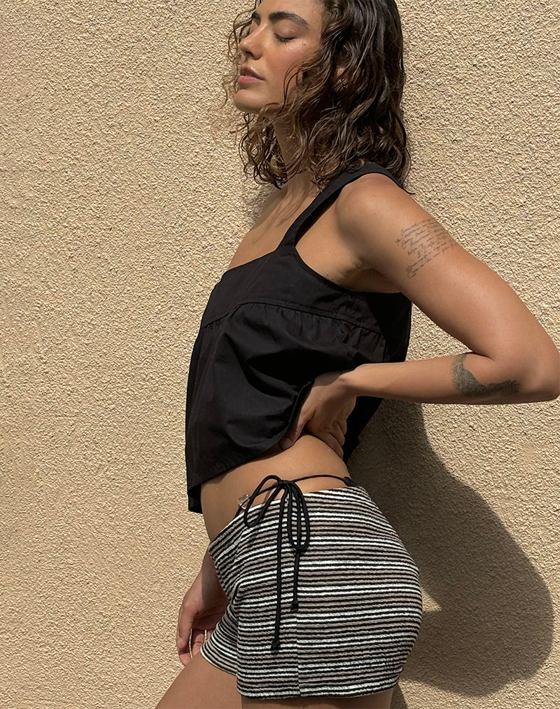 Immagine di Karana Peplum Top in Popeline Nero
