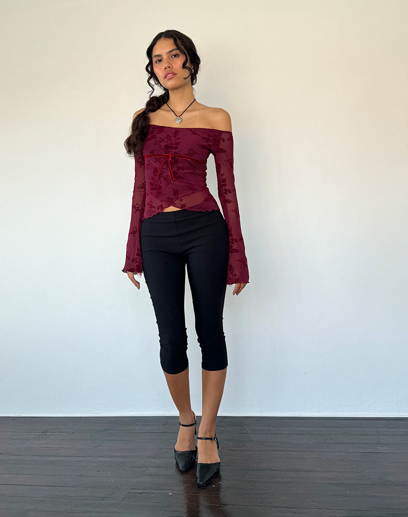Immagine di Kareena Top in fiore botanico marrone