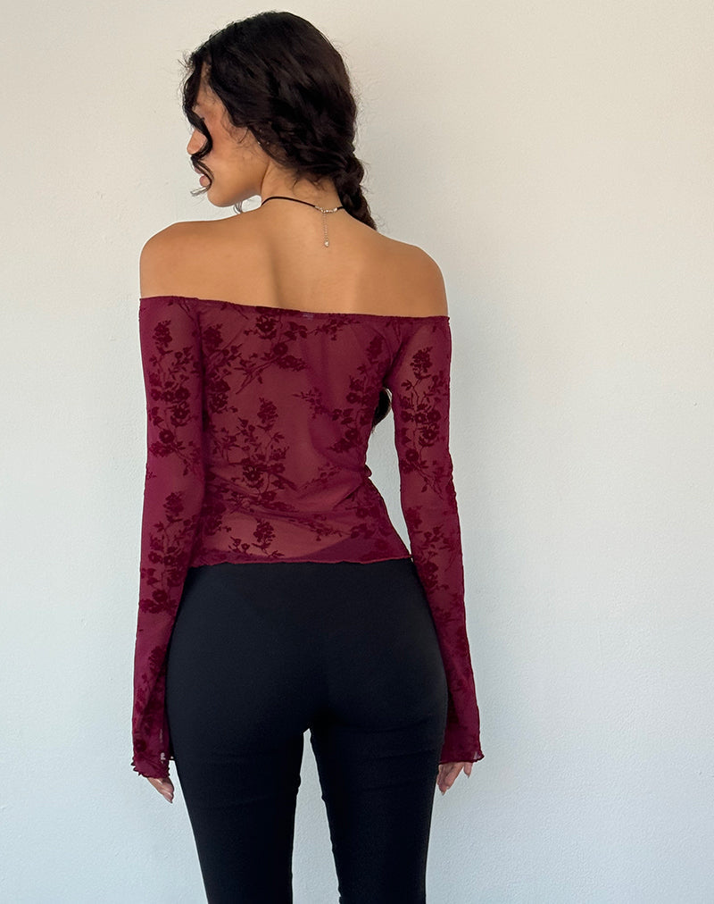 Immagine di Kareena Top in fiore botanico marrone