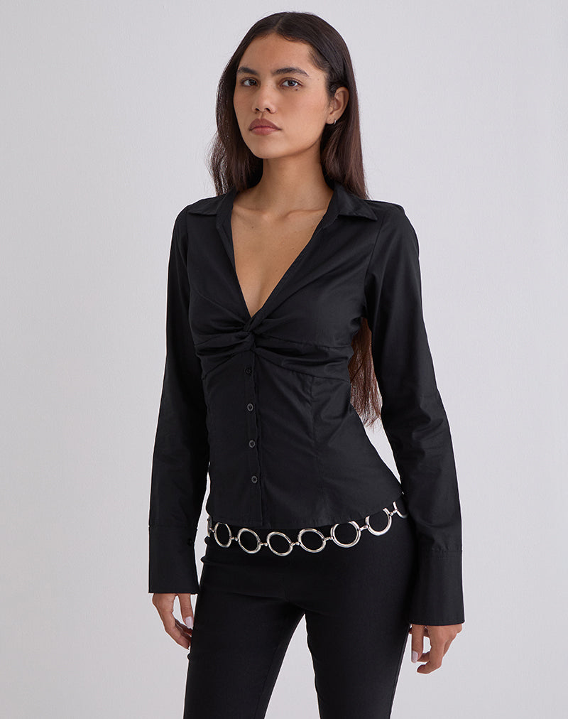 Image of Karis Shirt in Poplin Black