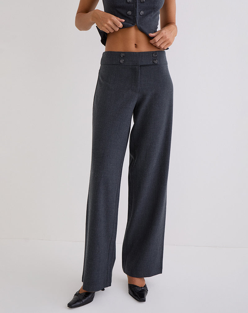 Image of Arisyo Wide Leg Trouser in Tailoring Grey Blue