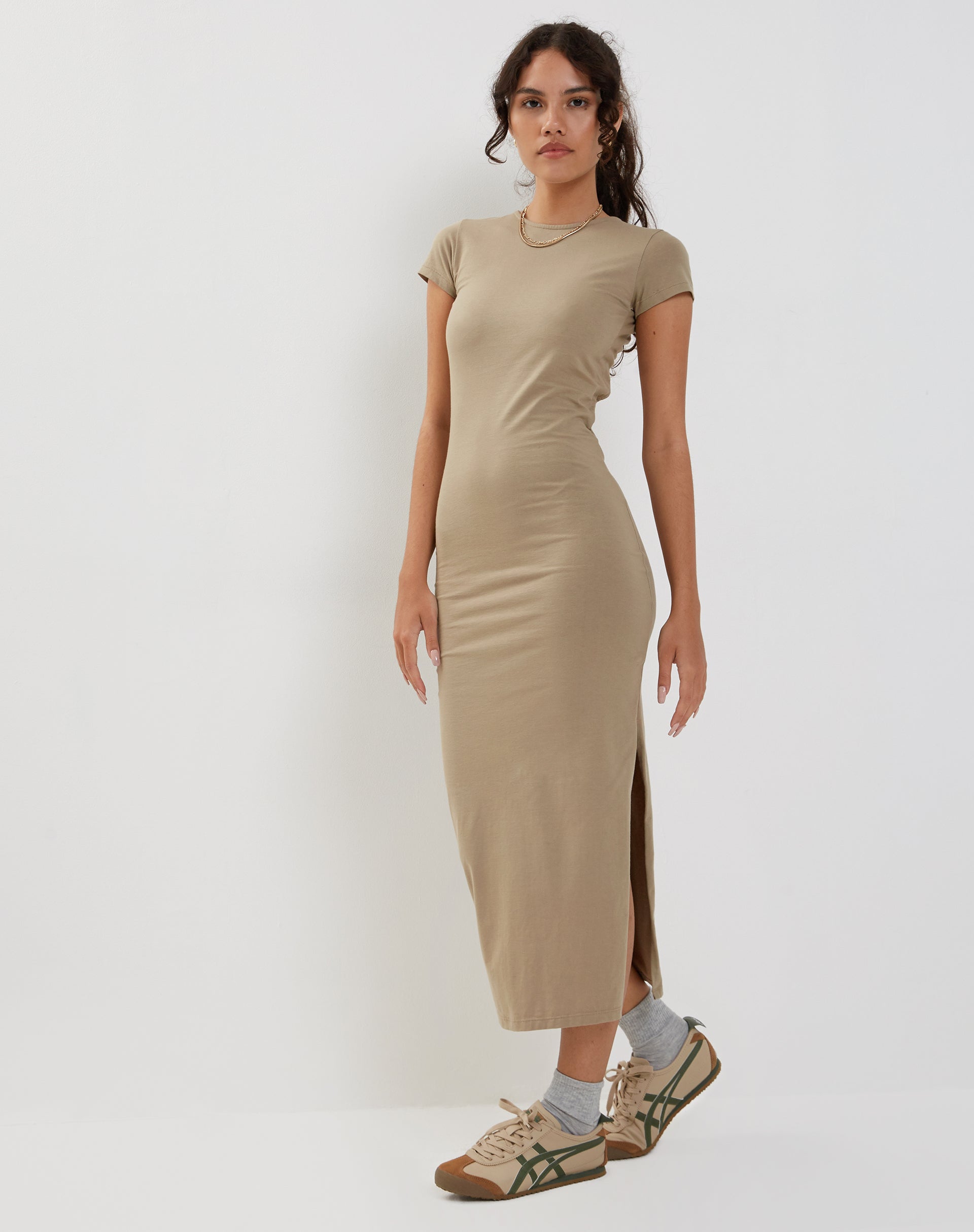 Immagine di Kasor Vestito midi con schiena aperta in London Fog