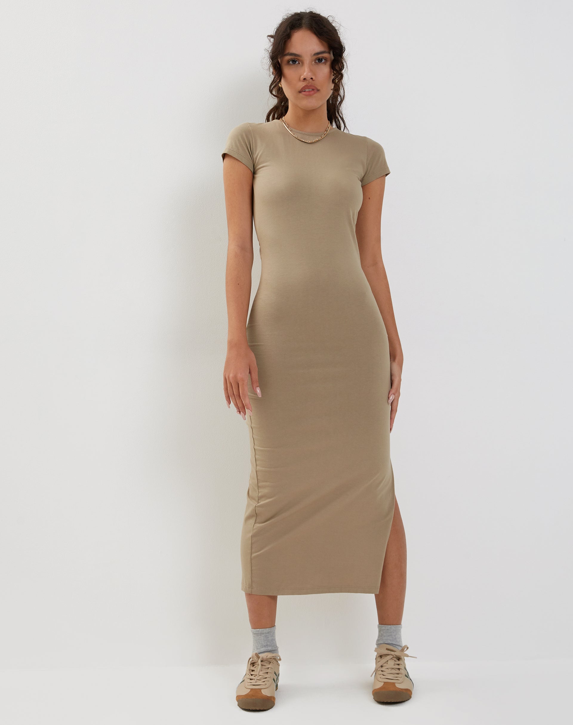 Immagine di Kasor Vestito midi con schiena aperta in London Fog
