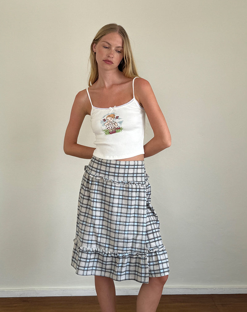 Immagine di Kasya Gonna midi in Tartan blu pastello