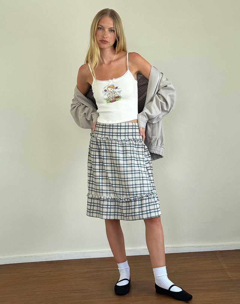 Immagine di Kasya Gonna midi in Tartan blu pastello