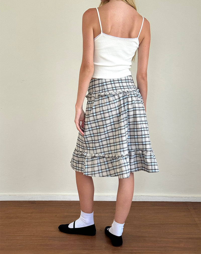 Immagine di Kasya Gonna midi in Tartan blu pastello
