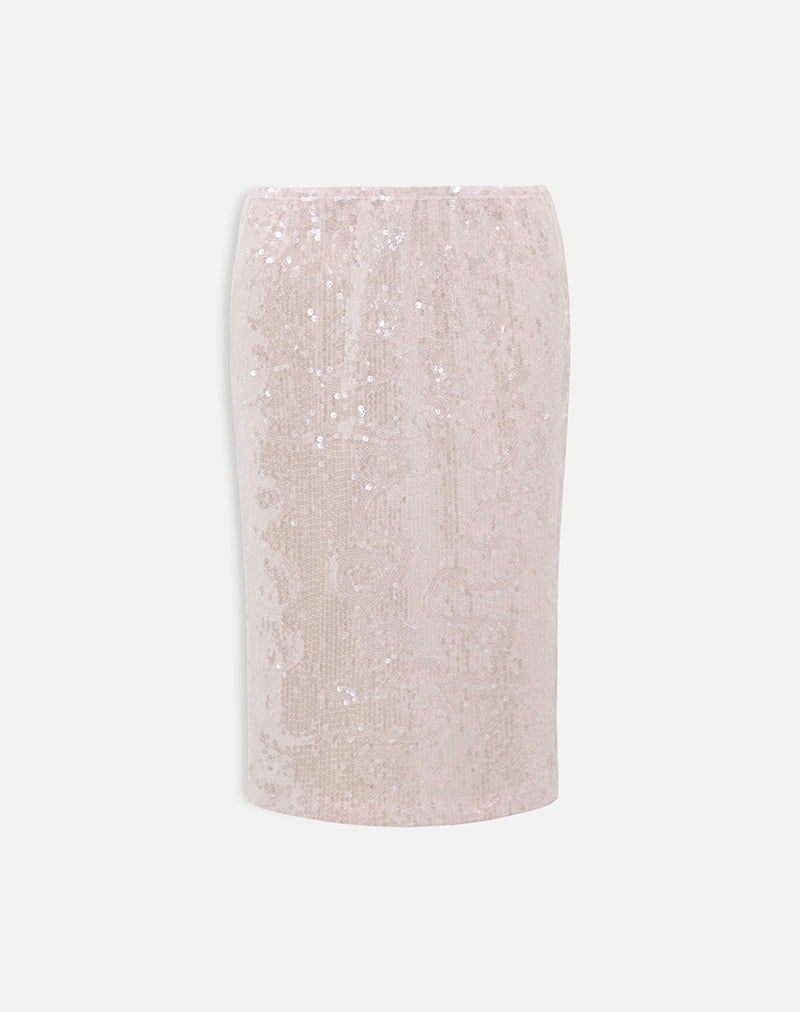 Immagine di Kavivi Gonna midi in paillettes rosa baby
