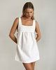 immagine di Kawase Tie Side Mini Dress in lino bianco