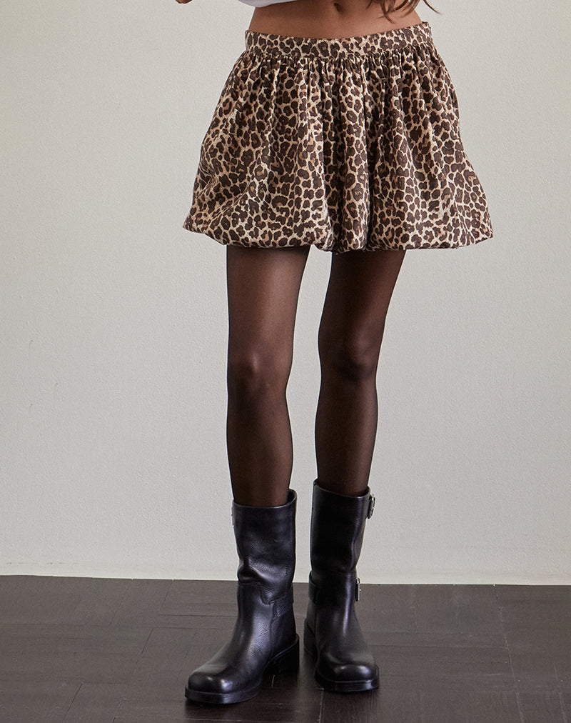 Immagine di Kayowi Puffball Mini Skirt in Rar Leopard Sandstorm