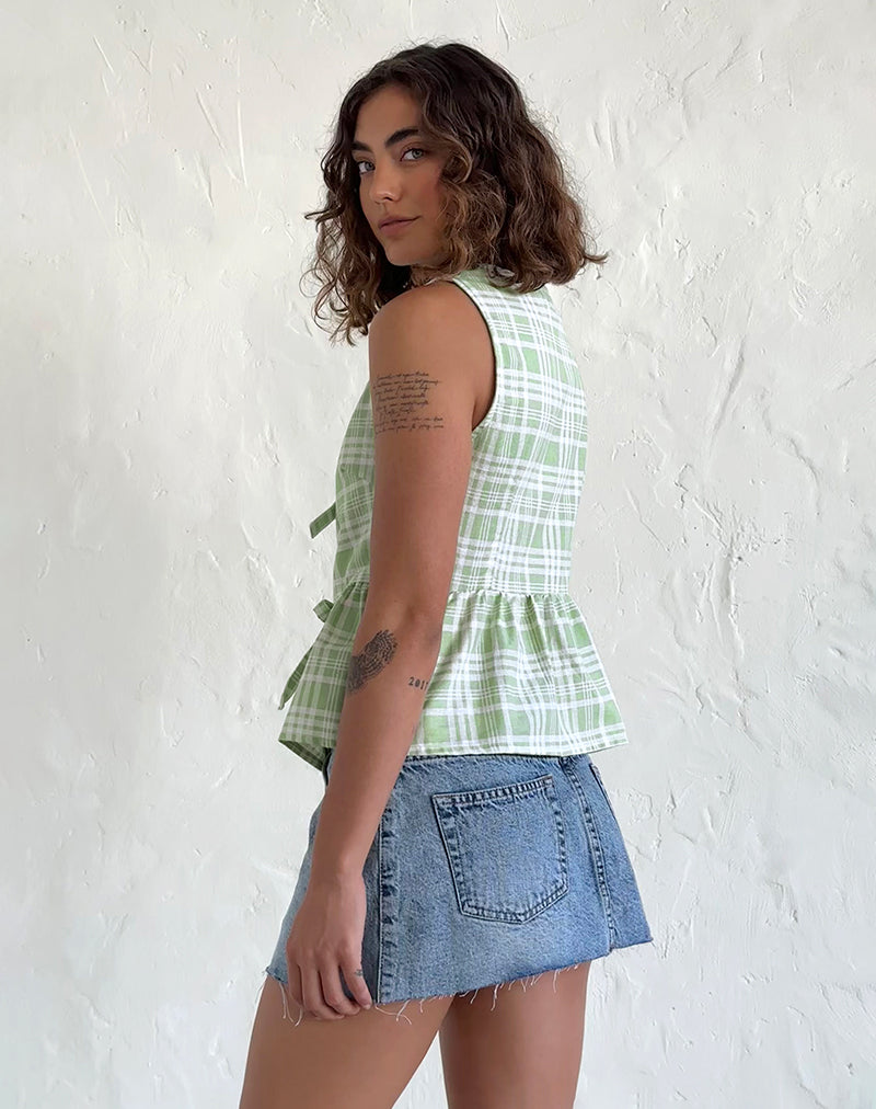 Immagine di Kayvata Tie Front Top in tovaglia Neo Mint