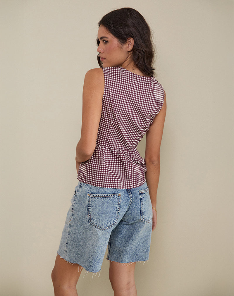 Immagine di Kayvata Top in Mini Gingham Vino