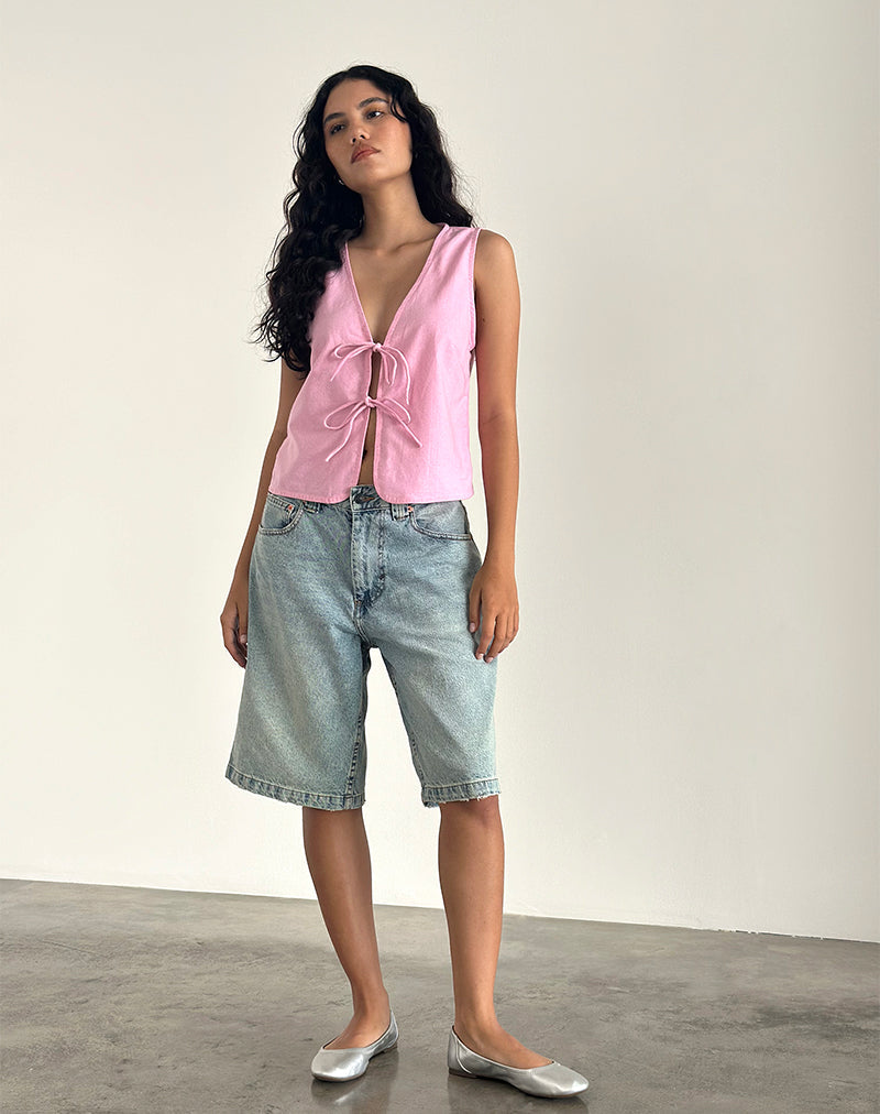 Immagine di Kayve Top con laccetti in rosa fiammingo