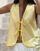 Immagine di Kayve Top con laccetti in broderie giallo