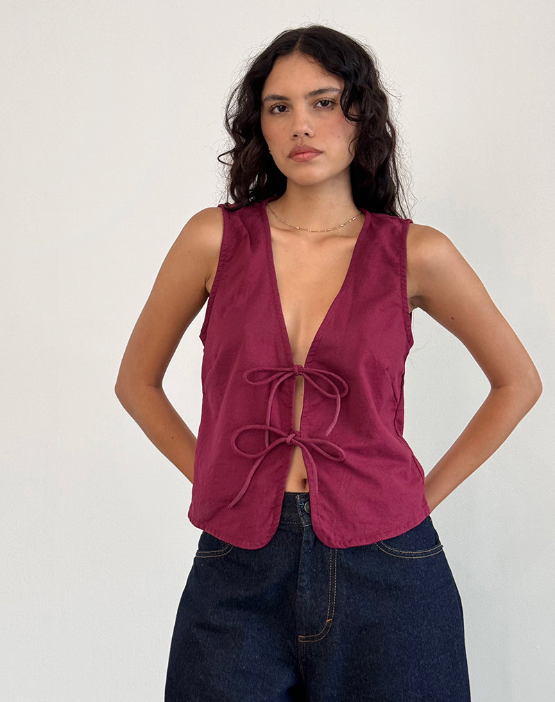 Immagine di Kayve - Top con laccetti in bordeaux