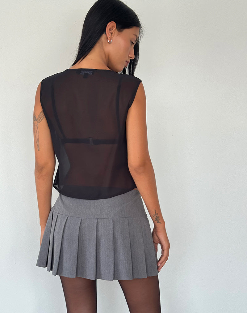 Immagine di Kayve Top in chiffon con lacci e lacciuoli Nero