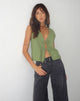 immagine di Kayve Tie Front Top in salvia scura
