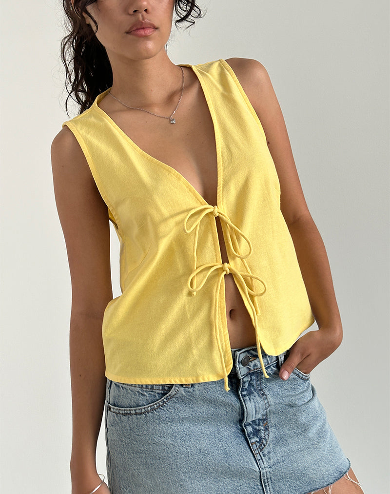 Immagine di Kayve Tie Front Top in Lemonade