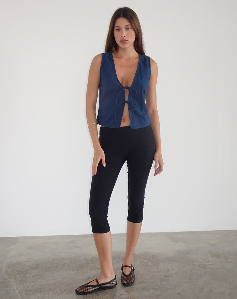 Kayve - Top con laccetti sul davanti in blu