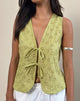 Immagine di Kayve - Top con laccetti in Little Daisy Broderie Lime