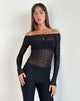 Immagine di Kazi Bardot Top in nero stropicciato