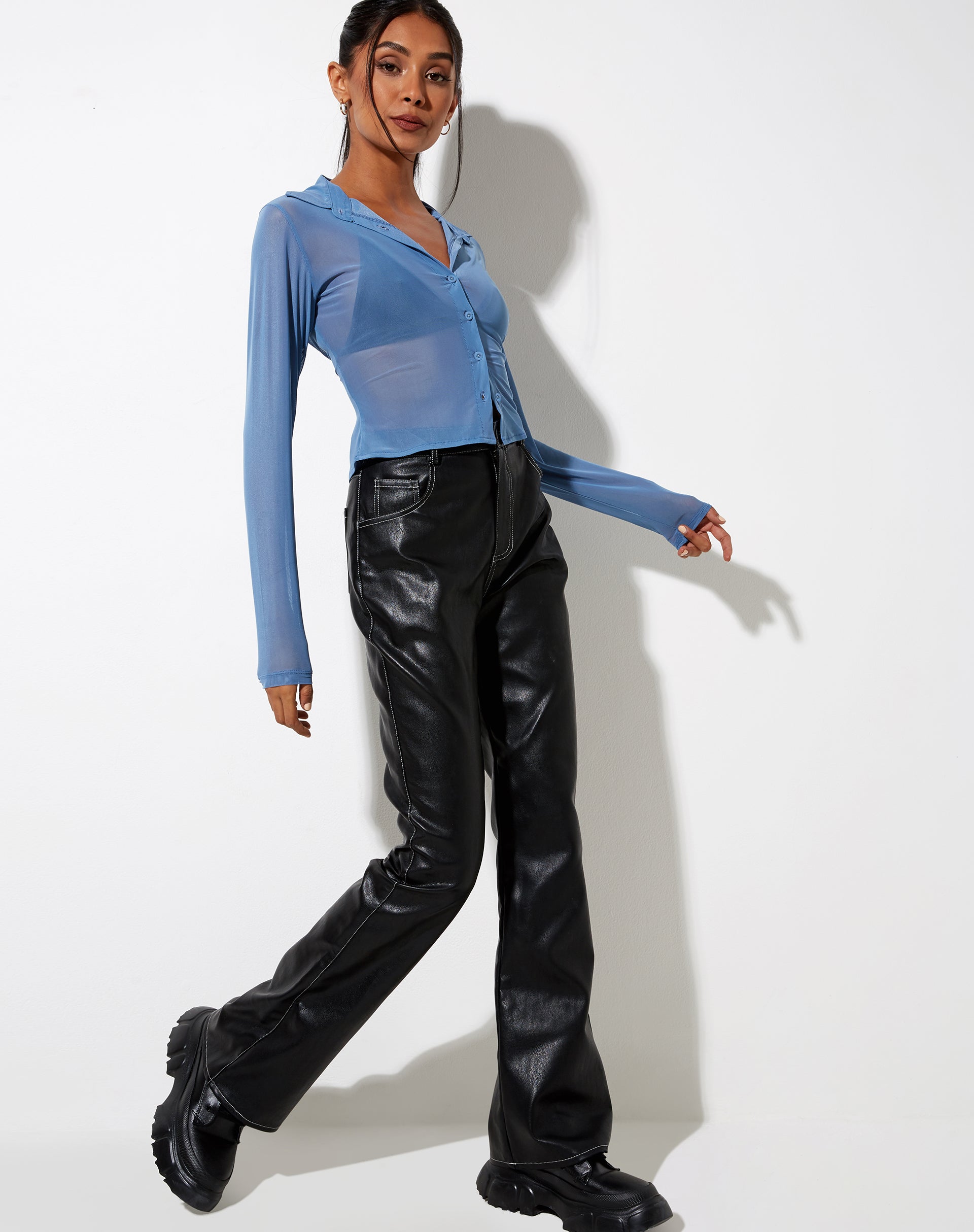 Immagine della camicia Kelly in maglia blu