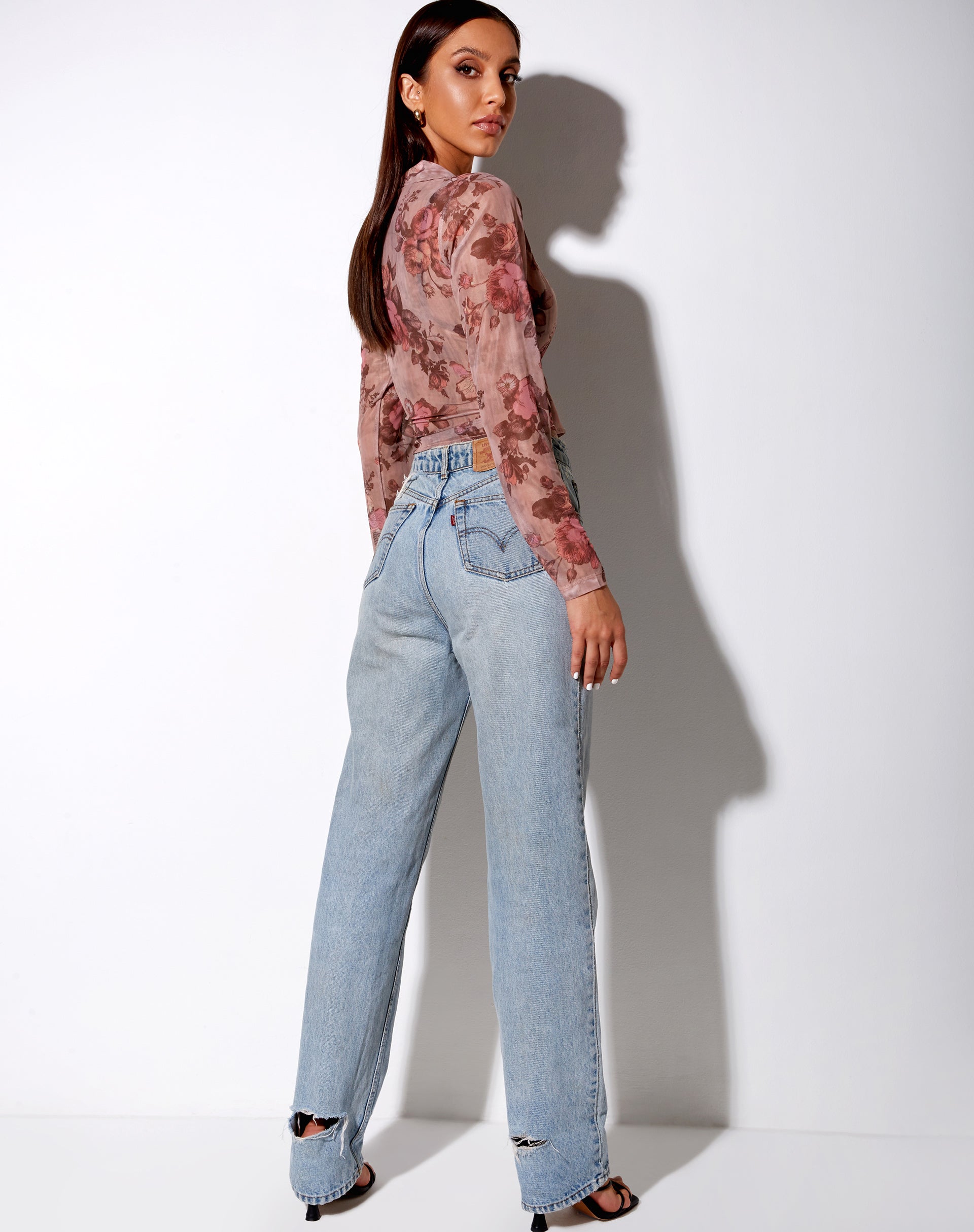 Immagine della camicia Kelly in mesh Peach Bloom