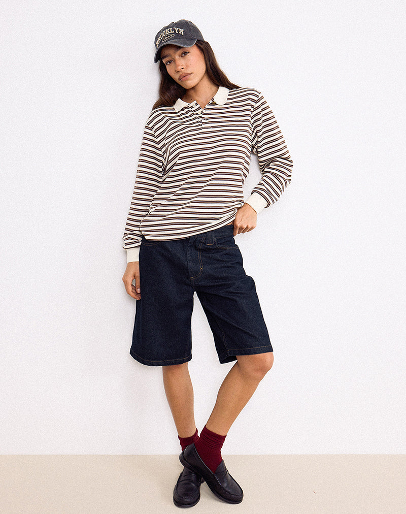 Pantaloncini corti a vita bassa in indaco