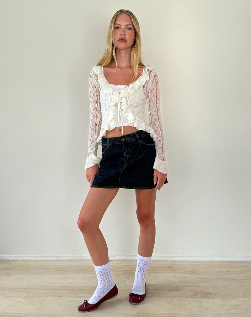 Immagine di Kenira Cardigan in maglia Pointelle Crema Betulla