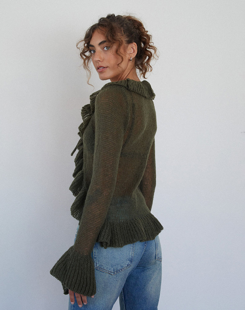 Immagine di Kendra Ruffle Cardi in Khaki