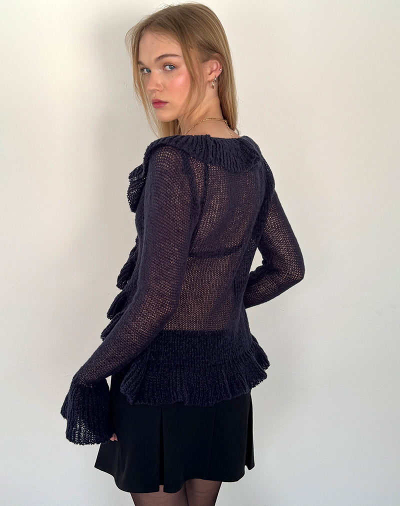 Immagine di Kendra Ruffle Cardi in Navy