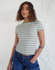 Immagine di Kenichi Top in jersey verde salvia a righe