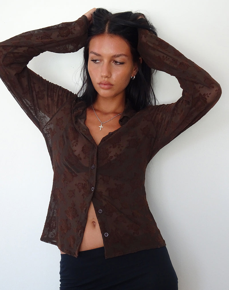Immagine di Kenila Romantic Rose Shirt in Flock Brown