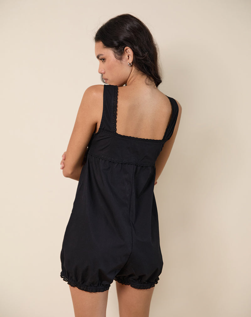 Immagine di Kenna Babydoll Playsuit in Popeline Nero