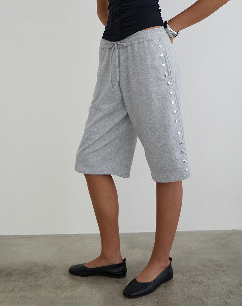 Pantaloncini da basket con borchie Kether in grigio melange