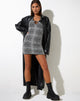 immagine di Kezina Mini Dress in Monocromo Ottico Quadrato Bianco e Nero
