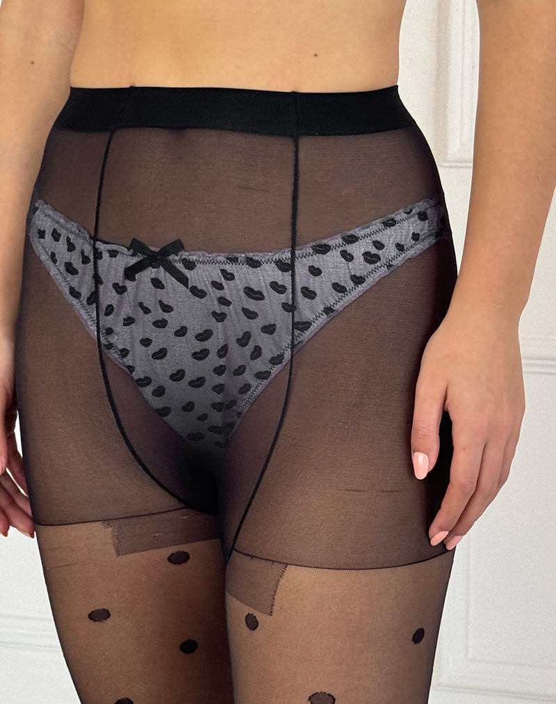 Perizoma Adrienne in Rosa Micro Lips Nero