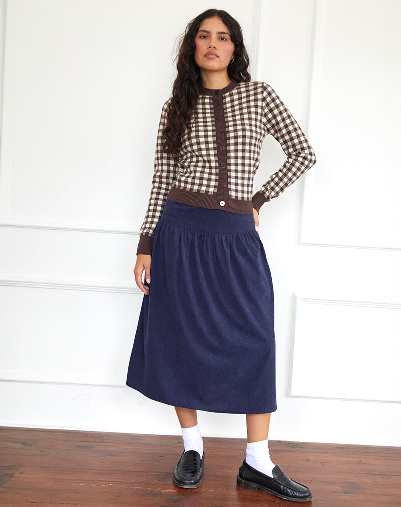 Immagine di Kiranila Midi Skirt in Baby Cord Ink Blue