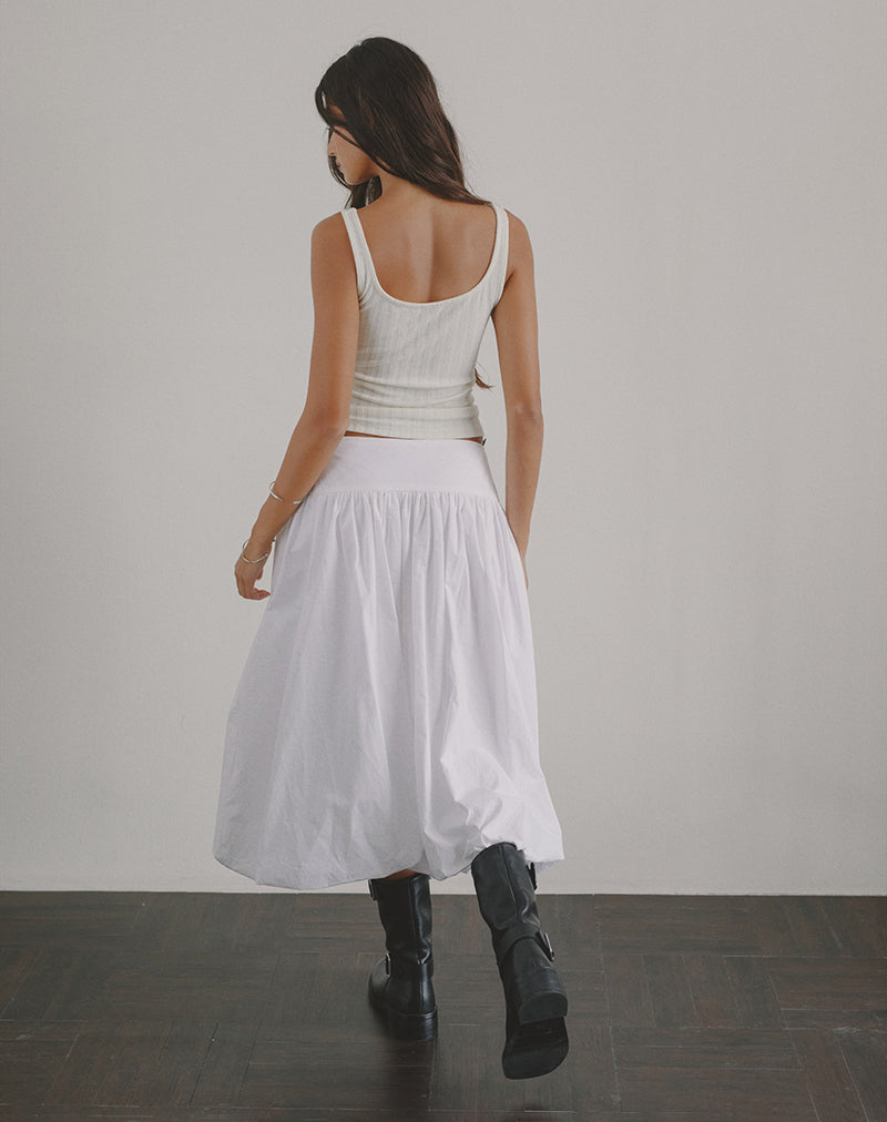 Immagine di Kiyono Maxi Gonna in Popeline Bianco