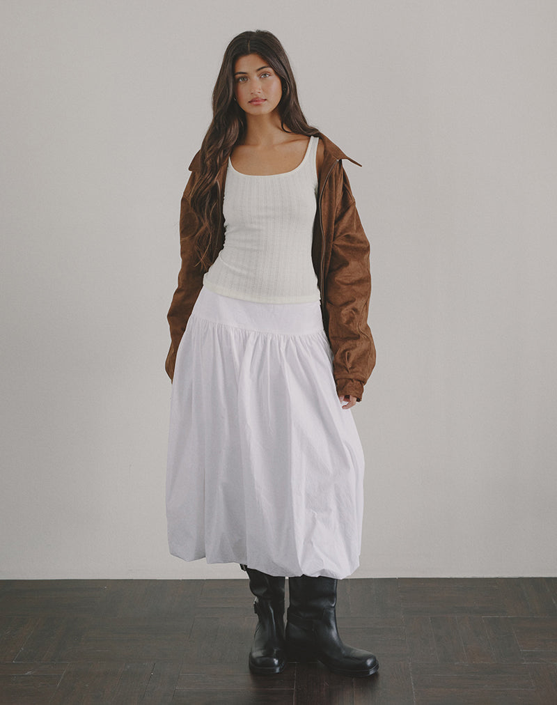Immagine di Kiyono Maxi Gonna in Popeline Bianco