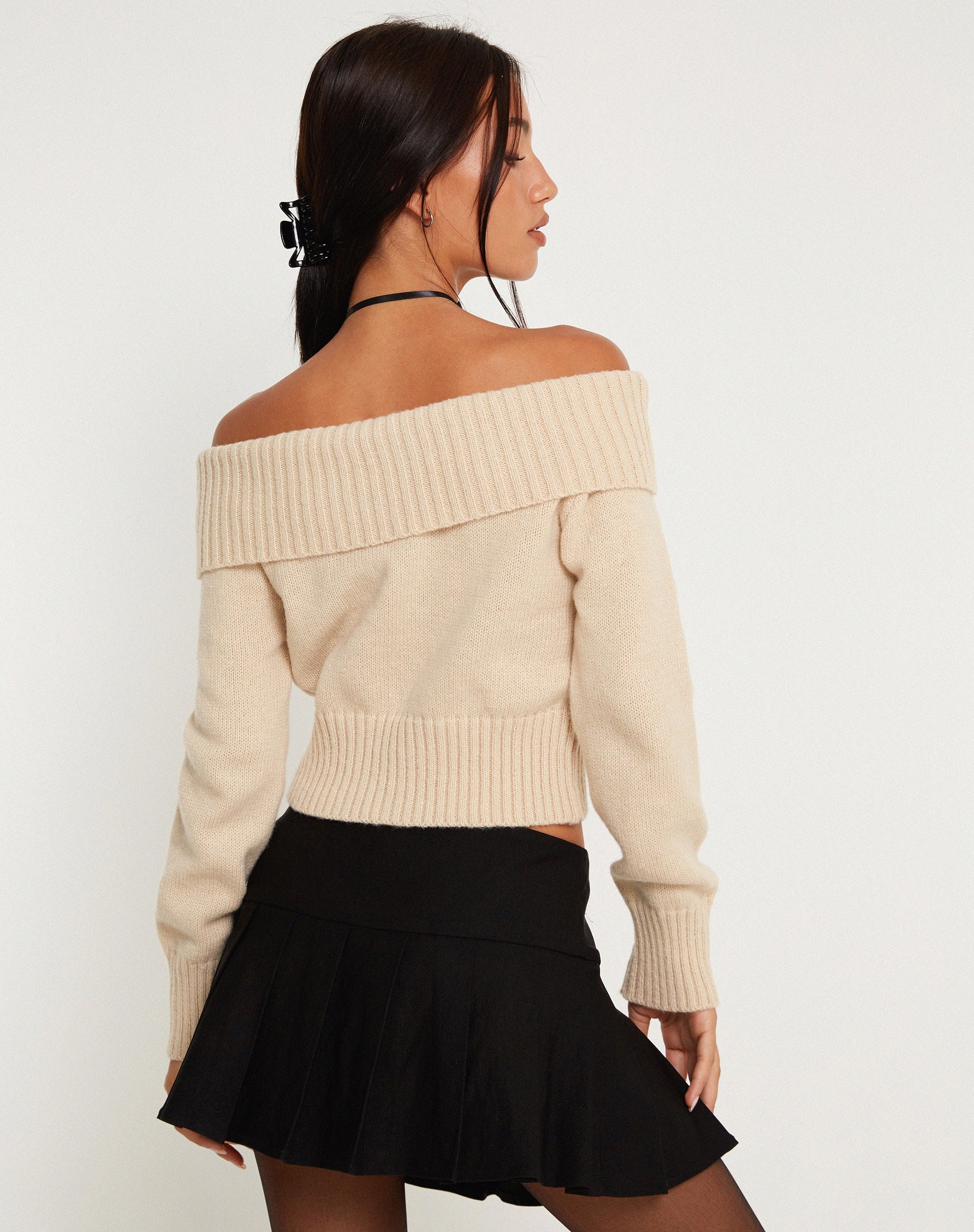 immagine di Koriya Bardot Top in crema di betulla