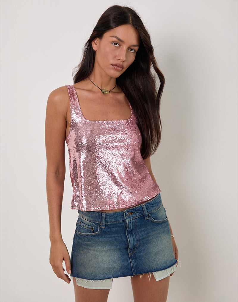 Immagine di Kosile Cami Top in Rosa Paillettes