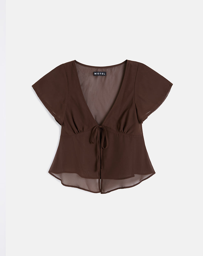 Immagine di Kota Top camicetta in chiffon marrone