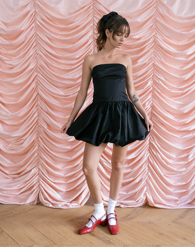 Immagine di Krayofa Puffball Mini Dress in Black
