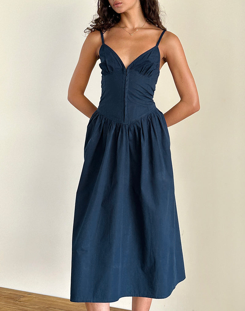 immagine di Krista Maxi Dress in Popeline Navy