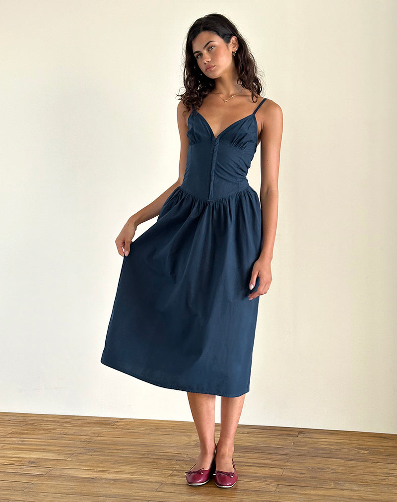 immagine di Krista Maxi Dress in Popeline Navy