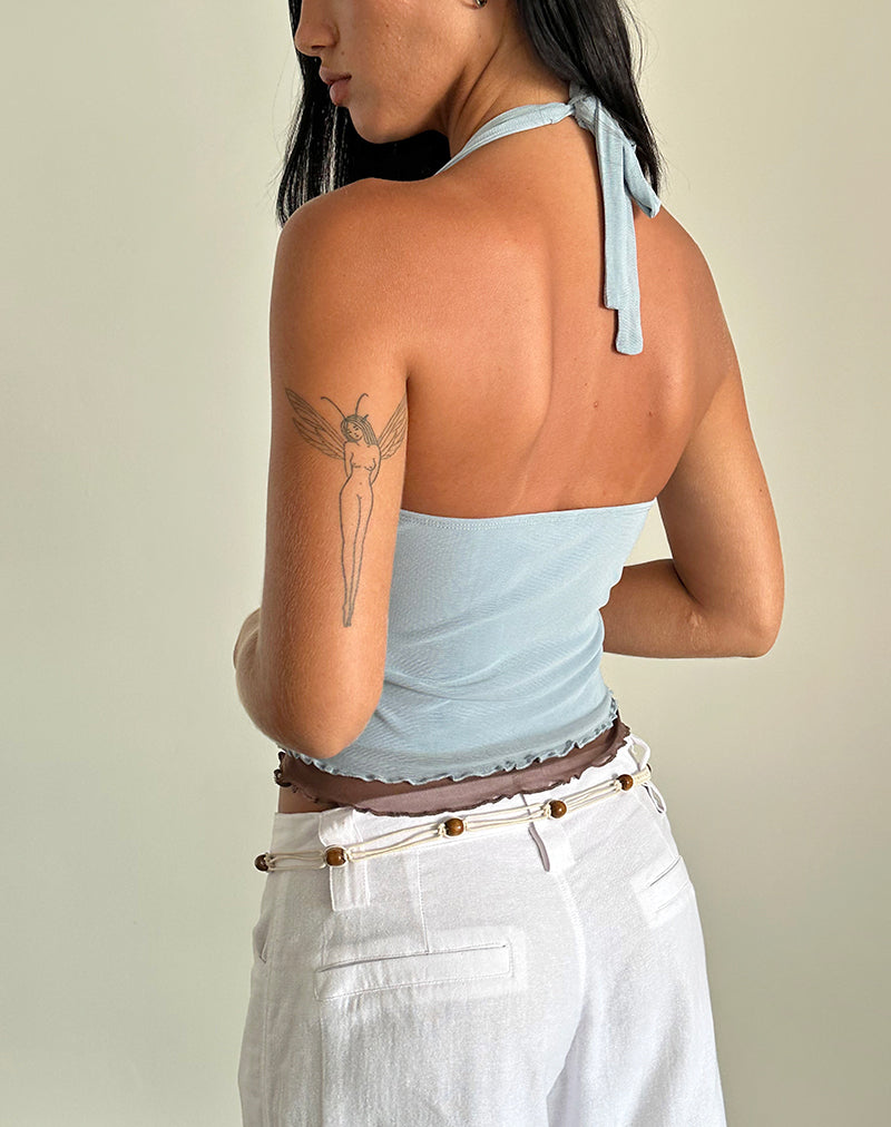 Immagine di Kubra Top a rete in azzurro e marrone