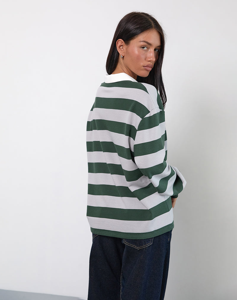 Immagine di Kumara Rugby Shirt in verde, kaki e bianco
