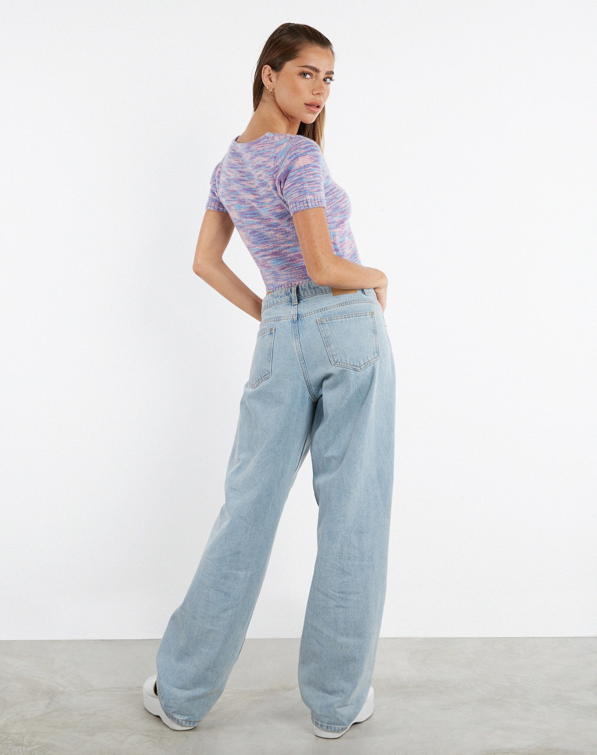 immagine di MOTEL X JACQUIE Kusha Crop Top in maglia Mix Space Dye Lilla