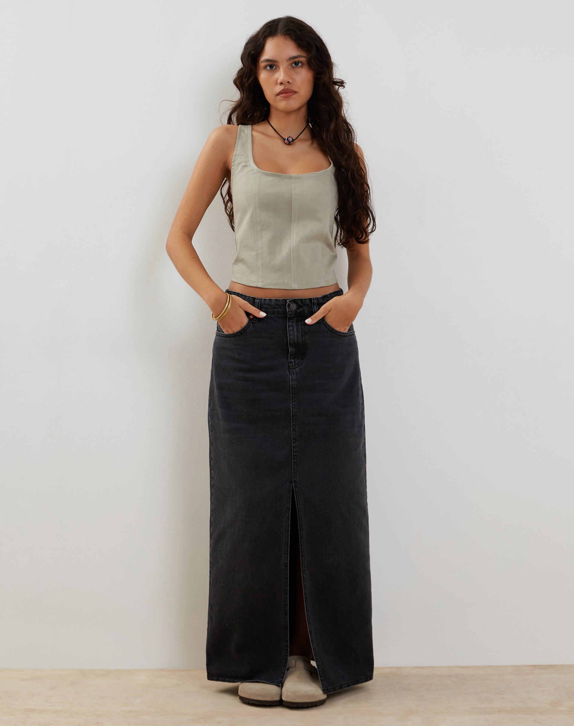 immagine di Kye Corset Top in grigio cenere