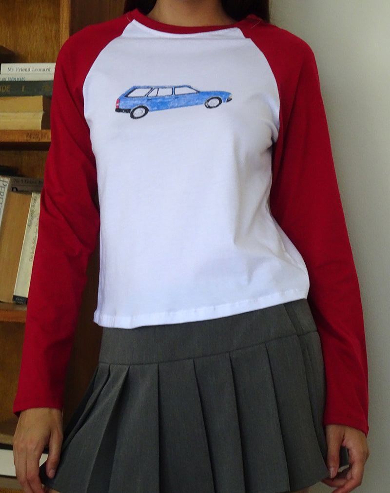 Immagine di Kyiato Top in Adrenaline Red Car Print